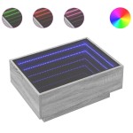 vidaXL Măsuță de cafea cu LED sonoma gri 70x50x30 cm lemn prelucrat vidaXL Măsuță de cafea cu LED sonoma gri 70x50x30 cm lemn prelucrat
