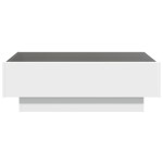 vidaXL Măsuță de cafea cu LED, alb, 90x50x30 cm, lemn prelucrat