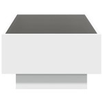 vidaXL Măsuță de cafea cu LED, alb, 90x50x30 cm, lemn prelucrat