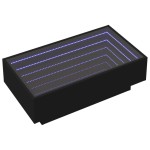 vidaXL Măsuță de cafea cu LED, negru, 90x50x30 cm, lemn prelucrat