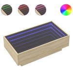 vidaXL Măsuță de cafea cu LED stejar sonoma 90x50x30 cm lemn prelucrat