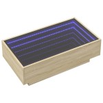 vidaXL Măsuță de cafea cu LED stejar sonoma 90x50x30 cm lemn prelucrat