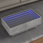 vidaXL Măsuță de cafea cu LED, gri beton, 90x50x30 cm, lemn prelucrat vidaXL Măsuță de cafea cu LED, gri beton, 90x50x30 cm, lemn prelucrat