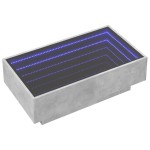 vidaXL Măsuță de cafea cu LED, gri beton, 90x50x30 cm, lemn prelucrat vidaXL Măsuță de cafea cu LED, gri beton, 90x50x30 cm, lemn prelucrat