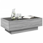 vidaXL Măsuță de cafea cu LED sonoma gri 90x50x30 cm lemn prelucrat vidaXL Măsuță de cafea cu LED sonoma gri 90x50x30 cm lemn prelucrat