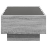vidaXL Măsuță de cafea cu LED sonoma gri 90x50x30 cm lemn prelucrat vidaXL Măsuță de cafea cu LED sonoma gri 90x50x30 cm lemn prelucrat