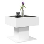 vidaXL Măsuță de cafea cu LED, alb, 50x50x45 cm, lemn prelucrat vidaXL Măsuță de cafea cu LED, alb, 50x50x45 cm, lemn prelucrat