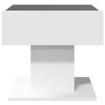 vidaXL Măsuță de cafea cu LED, alb, 50x50x45 cm, lemn prelucrat vidaXL Măsuță de cafea cu LED, alb, 50x50x45 cm, lemn prelucrat