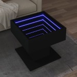 vidaXL Măsuță de cafea cu LED, negru, 50x50x45 cm, lemn prelucrat vidaXL Măsuță de cafea cu LED, negru, 50x50x45 cm, lemn prelucrat