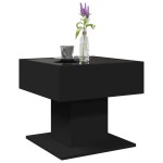 vidaXL Măsuță de cafea cu LED, negru, 50x50x45 cm, lemn prelucrat vidaXL Măsuță de cafea cu LED, negru, 50x50x45 cm, lemn prelucrat
