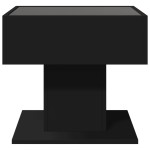vidaXL Măsuță de cafea cu LED, negru, 50x50x45 cm, lemn prelucrat vidaXL Măsuță de cafea cu LED, negru, 50x50x45 cm, lemn prelucrat