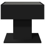 vidaXL Măsuță de cafea cu LED, negru, 50x50x45 cm, lemn prelucrat vidaXL Măsuță de cafea cu LED, negru, 50x50x45 cm, lemn prelucrat
