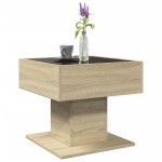 vidaXL Măsuță de cafea cu LED stejar sonoma 50x50x45 cm lemn prelucrat vidaXL Măsuță de cafea cu LED stejar sonoma 50x50x45 cm lemn prelucrat