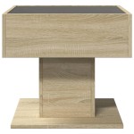 vidaXL Măsuță de cafea cu LED stejar sonoma 50x50x45 cm lemn prelucrat vidaXL Măsuță de cafea cu LED stejar sonoma 50x50x45 cm lemn prelucrat