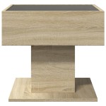 vidaXL Măsuță de cafea cu LED stejar sonoma 50x50x45 cm lemn prelucrat vidaXL Măsuță de cafea cu LED stejar sonoma 50x50x45 cm lemn prelucrat