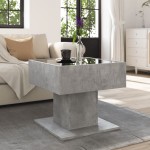 vidaXL Măsuță de cafea cu LED, gri beton, 50x50x45 cm, lemn prelucrat