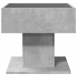vidaXL Măsuță de cafea cu LED, gri beton, 50x50x45 cm, lemn prelucrat