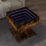 vidaXL Măsuță de cafea cu LED stejar fumuriu 50x50x45cm lemn prelucrat vidaXL Măsuță de cafea cu LED stejar fumuriu 50x50x45cm lemn prelucrat