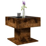 vidaXL Măsuță de cafea cu LED stejar fumuriu 50x50x45cm lemn prelucrat vidaXL Măsuță de cafea cu LED stejar fumuriu 50x50x45cm lemn prelucrat