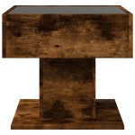 vidaXL Măsuță de cafea cu LED stejar fumuriu 50x50x45cm lemn prelucrat vidaXL Măsuță de cafea cu LED stejar fumuriu 50x50x45cm lemn prelucrat