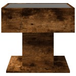 vidaXL Măsuță de cafea cu LED stejar fumuriu 50x50x45cm lemn prelucrat vidaXL Măsuță de cafea cu LED stejar fumuriu 50x50x45cm lemn prelucrat