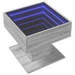 vidaXL Măsuță de cafea cu LED sonoma gri 50x50x45cm lemn prelucrat vidaXL Măsuță de cafea cu LED sonoma gri 50x50x45cm lemn prelucrat