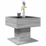 vidaXL Măsuță de cafea cu LED sonoma gri 50x50x45cm lemn prelucrat vidaXL Măsuță de cafea cu LED sonoma gri 50x50x45cm lemn prelucrat