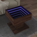 vidaXL Măsuță de cafea cu LED stejar maro 50x50x45 cm lemn prelucrat vidaXL Măsuță de cafea cu LED stejar maro 50x50x45 cm lemn prelucrat