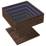 vidaXL Măsuță de cafea cu LED stejar maro 50x50x45 cm lemn prelucrat vidaXL Măsuță de cafea cu LED stejar maro 50x50x45 cm lemn prelucrat