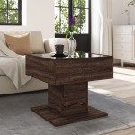 vidaXL Măsuță de cafea cu LED stejar maro 50x50x45 cm lemn prelucrat vidaXL Măsuță de cafea cu LED stejar maro 50x50x45 cm lemn prelucrat