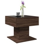 vidaXL Măsuță de cafea cu LED stejar maro 50x50x45 cm lemn prelucrat vidaXL Măsuță de cafea cu LED stejar maro 50x50x45 cm lemn prelucrat