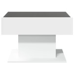 vidaXL Măsuță de cafea cu LED, alb, 70x50x45 cm, lemn prelucrat vidaXL Măsuță de cafea cu LED, alb, 70x50x45 cm, lemn prelucrat