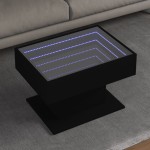 vidaXL Măsuță de cafea cu LED, negru, 70x50x45 cm, lemn prelucrat vidaXL Măsuță de cafea cu LED, negru, 70x50x45 cm, lemn prelucrat
