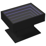 vidaXL Măsuță de cafea cu LED, negru, 70x50x45 cm, lemn prelucrat vidaXL Măsuță de cafea cu LED, negru, 70x50x45 cm, lemn prelucrat