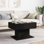 vidaXL Măsuță de cafea cu LED, negru, 70x50x45 cm, lemn prelucrat vidaXL Măsuță de cafea cu LED, negru, 70x50x45 cm, lemn prelucrat