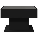 vidaXL Măsuță de cafea cu LED, negru, 70x50x45 cm, lemn prelucrat vidaXL Măsuță de cafea cu LED, negru, 70x50x45 cm, lemn prelucrat