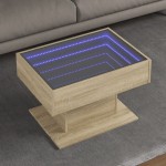 vidaXL Măsuță de cafea cu LED stejar sonoma 70x50x45 cm lemn prelucrat vidaXL Măsuță de cafea cu LED stejar sonoma 70x50x45 cm lemn prelucrat