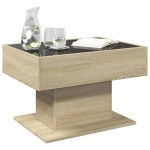 vidaXL Măsuță de cafea cu LED stejar sonoma 70x50x45 cm lemn prelucrat vidaXL Măsuță de cafea cu LED stejar sonoma 70x50x45 cm lemn prelucrat