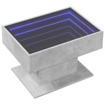 vidaXL Măsuță de cafea cu LED, gri beton, 70x50x45 cm, lemn prelucrat