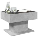 vidaXL Măsuță de cafea cu LED, gri beton, 70x50x45 cm, lemn prelucrat