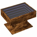 vidaXL Măsuță de cafea cu LED stejar fumuriu 70x50x45cm lemn prelucrat vidaXL Măsuță de cafea cu LED stejar fumuriu 70x50x45cm lemn prelucrat