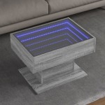 vidaXL Măsuță de cafea cu LED sonoma gri 70x50x45cm lemn prelucrat vidaXL Măsuță de cafea cu LED sonoma gri 70x50x45cm lemn prelucrat