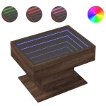vidaXL Măsuță de cafea cu LED stejar maro 70x50x45 cm lemn prelucrat vidaXL Măsuță de cafea cu LED stejar maro 70x50x45 cm lemn prelucrat