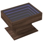 vidaXL Măsuță de cafea cu LED stejar maro 70x50x45 cm lemn prelucrat vidaXL Măsuță de cafea cu LED stejar maro 70x50x45 cm lemn prelucrat