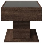 vidaXL Măsuță de cafea cu LED stejar maro 70x50x45 cm lemn prelucrat vidaXL Măsuță de cafea cu LED stejar maro 70x50x45 cm lemn prelucrat