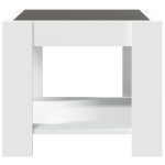 vidaXL Măsuță de cafea cu LED, alb, 53x53x45 cm, lemn prelucrat