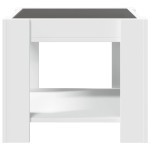 vidaXL Măsuță de cafea cu LED, alb, 53x53x45 cm, lemn prelucrat