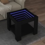 vidaXL Măsuță de cafea cu LED, negru, 53x53x45 cm, lemn prelucrat vidaXL Măsuță de cafea cu LED, negru, 53x53x45 cm, lemn prelucrat
