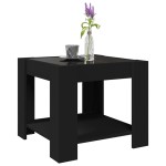 vidaXL Măsuță de cafea cu LED, negru, 53x53x45 cm, lemn prelucrat vidaXL Măsuță de cafea cu LED, negru, 53x53x45 cm, lemn prelucrat