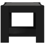 vidaXL Măsuță de cafea cu LED, negru, 53x53x45 cm, lemn prelucrat vidaXL Măsuță de cafea cu LED, negru, 53x53x45 cm, lemn prelucrat
